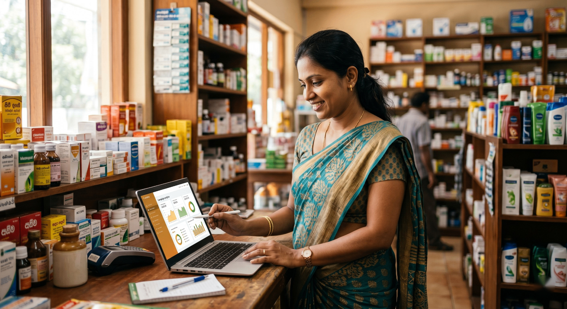 mydiio advertiser dashboard showing campaign analytics for a pharmacy brand